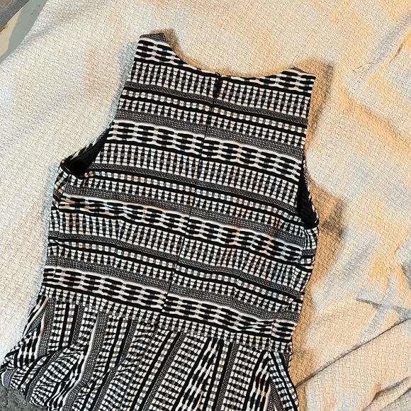 NOT FOR SALE Loft Textured Black and White patterned A-line dress - Picture 5 of 8
